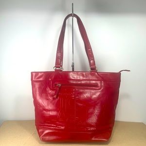Kenneth Cole reaction large red monogrammed bag